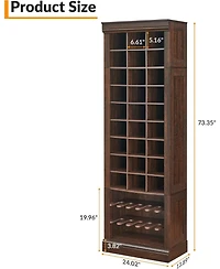gaomon 10 Tier Tall Shoe Cabinet with Boot Racks 27 Cubbies Freestanding Narrow Wooden Organizer