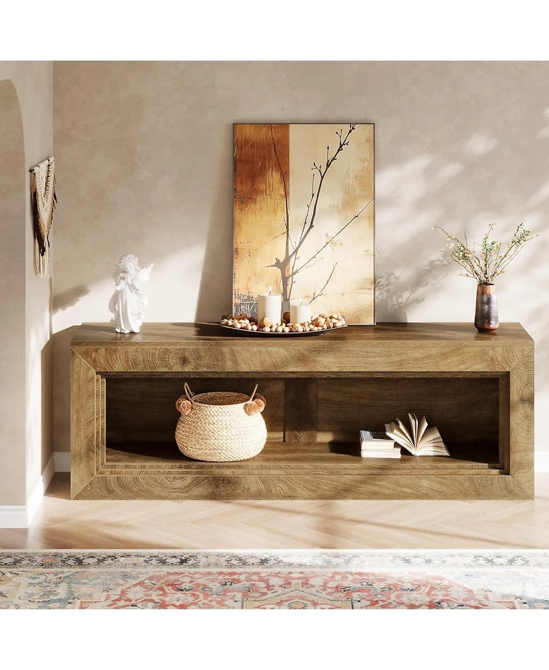 Tribesigns 63" Tv Stand for 55/60/65/75-Inch Tvs, Rustic Extra Long Media TV Console