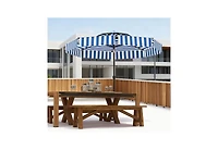 Clihome Outdoor Market Umbrella,Patio Umbrella,2-Tier Vented Patio Table Umbrella with Crank 8 Ribs,Tiltable Porch Umbrella,for