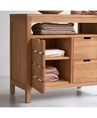 Tikamoon Serena solid teak vanity unit 80 cm