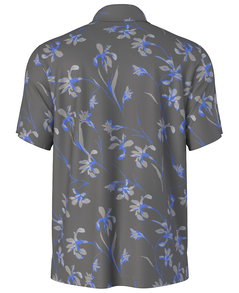 Pga Tour Men's Energized Floral Print Golf Polo Shirt