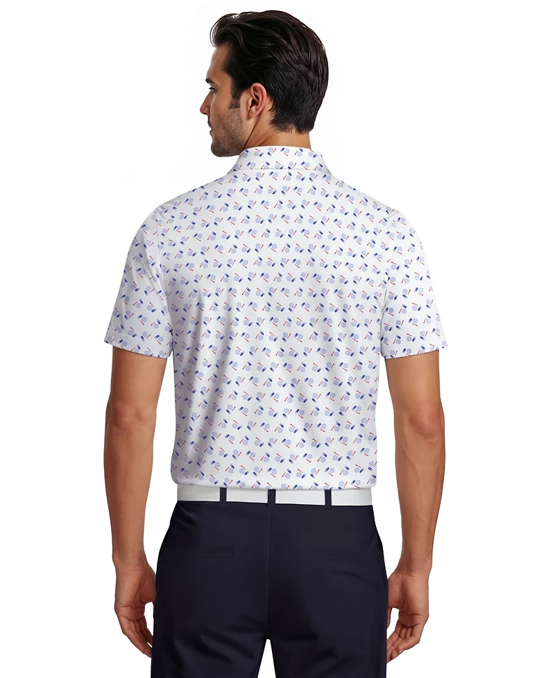 Pga Tour Men's Golf Gear Novelty Print Polo Shirt