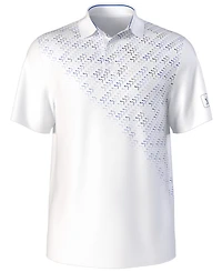 Pga Tour Men's Asymmetrical Print Golf Polo Shirt