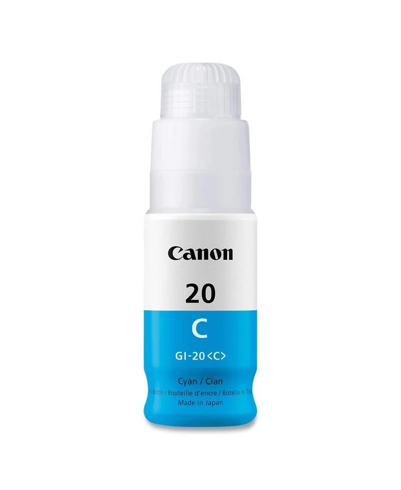 Canon Gi-20 Cyan Ink Bottle for G5020, G6020, G7020 Pixma G Series MegaTank Printers, 70ml