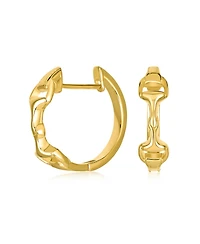 Bling Jewelry Western Equestrian Horse Bit Hoop Earrings Rose Gold Plated .925 Sterling Silver