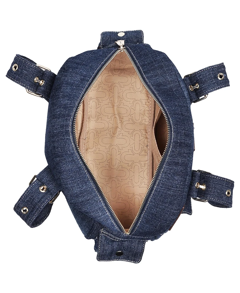 True Religion Multi-Patch Denim Satchel