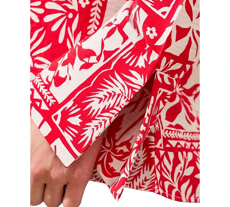 Tribal Women's Printed Tie-Front Blouse