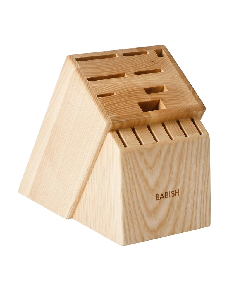 Babish High-Carbon 1.4116 German Steel 15 Piece Full Tang Forged Cutlery Kitchen Knife Block Set - Light Pakka Wood Handle