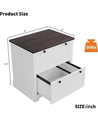 gaomon Farmhouse File Cabinets with 2 Drawers,30" File Cabinets with Hanging File Folders for A4/Letter/Legal Size Documents