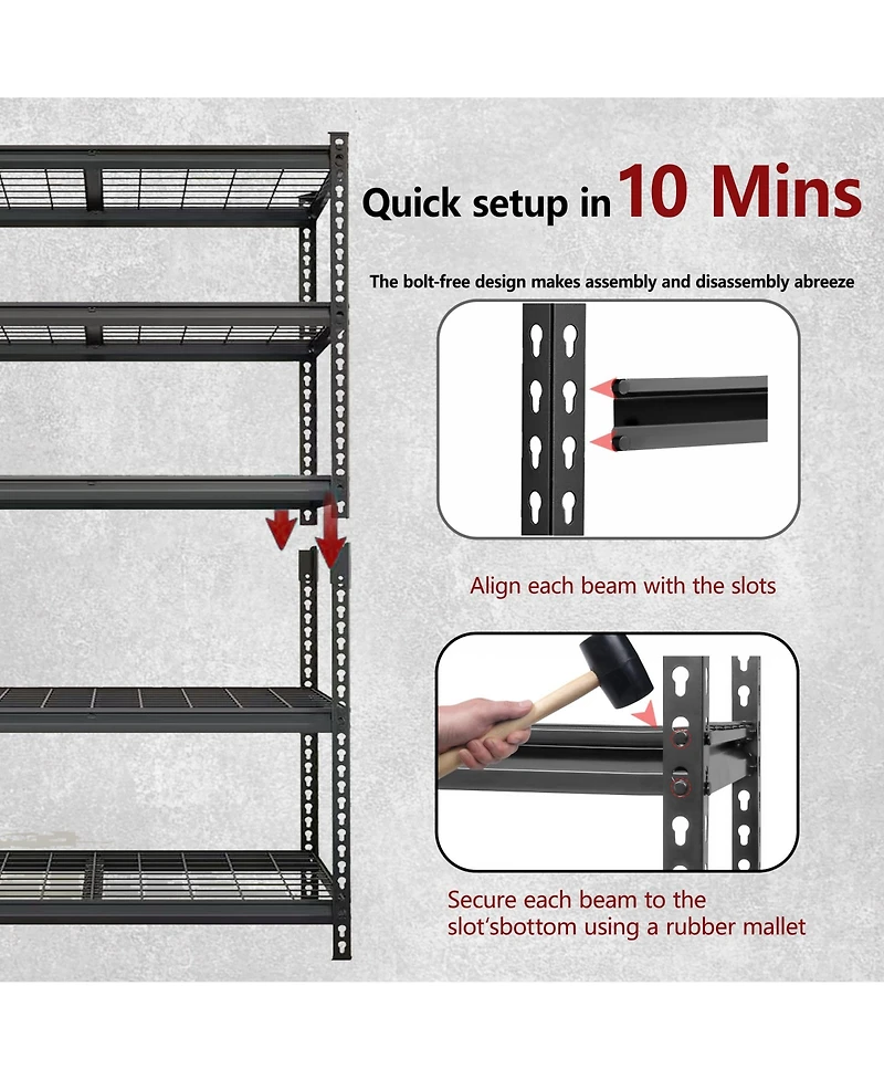 Rainsken 5-Tier Storage Shelves