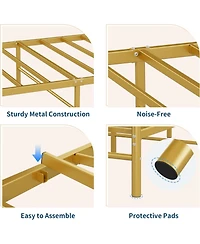 gaomon Bed Frame for Kids, Twin Size Bed with Headboard and Footboard, Heart Shaped Platform Bed Frame, Heavy Metal Slat Support, Noiseless