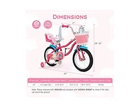 Hongge Inch Girls Bike with Doll Seat and Training Wheels for 3-5 Years