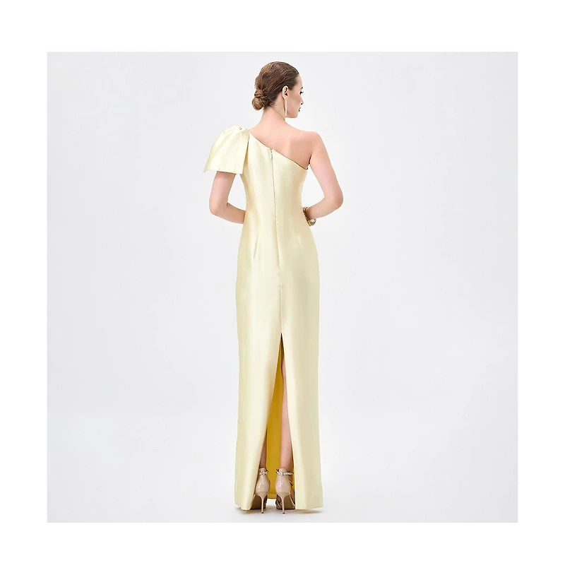 Bariano Women's Aramy One Shoulder Bow Gown