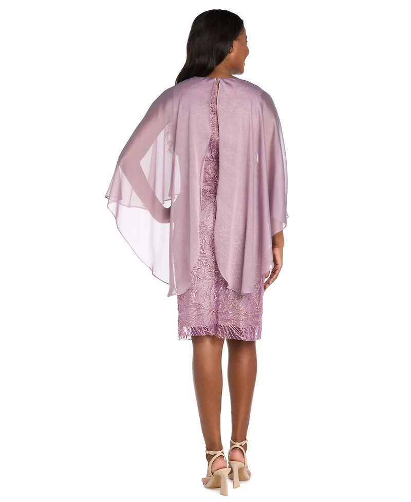 R & M Richards Plus Novelty Glitter Short Dress