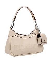 True Religion Women's Trapunto Logo Zip-Top Hobo