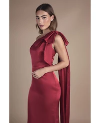 Coast Women's Bow One Shoulder Satin Dress
