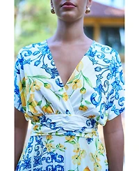 Yumi Women's Lemon-Print Midi Dress