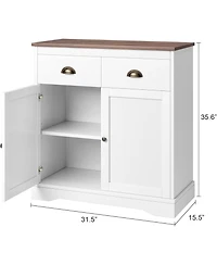 gaomon Farmhouse Buffet Cabinet 2 Doors 2 Drawers Adjustable Shelves for Dining Room