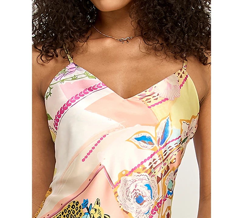 Katia Rae Women's V-Neck Patchwork Midi Dress