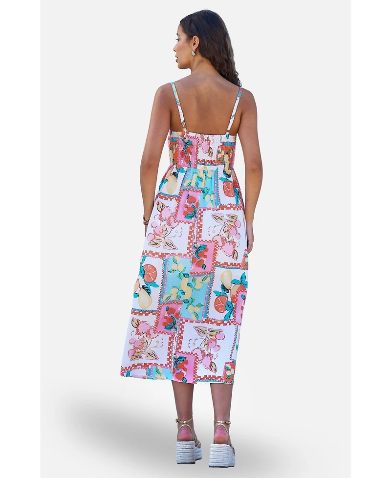 Yumi Women's Printed Midi Sun Dress