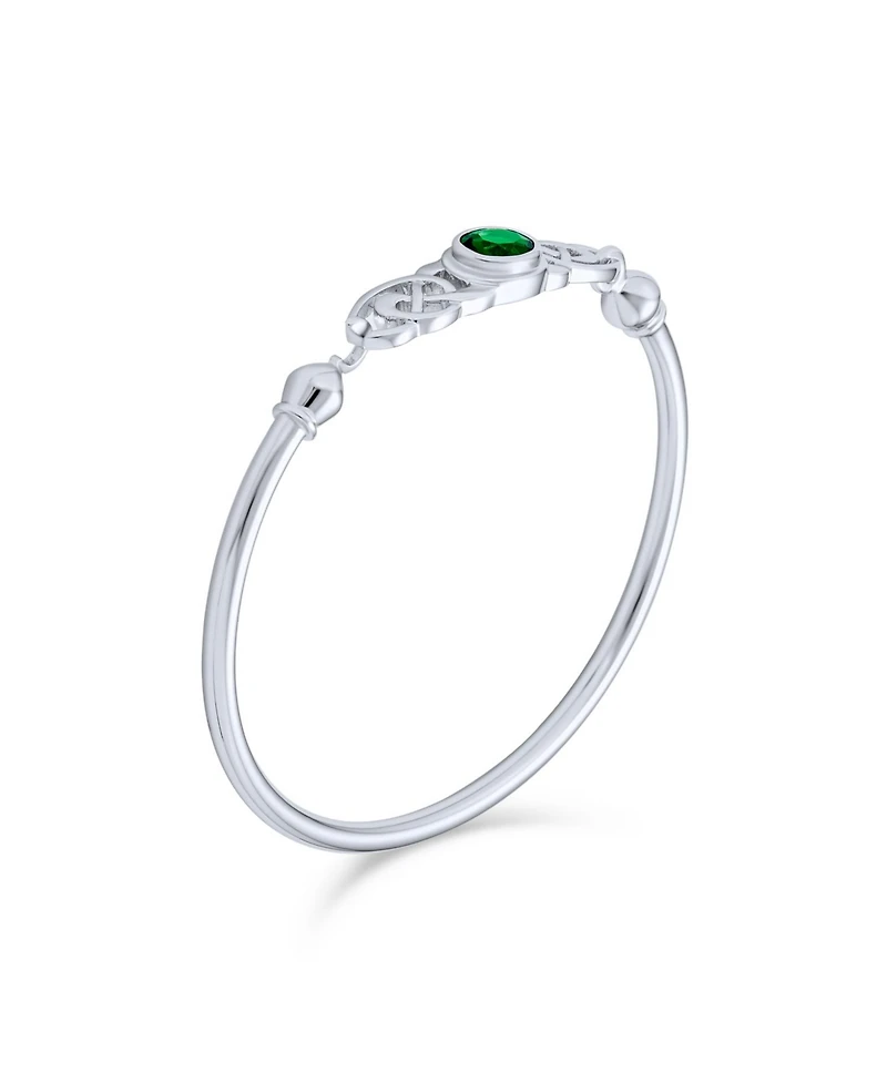 Bling Jewelry Romantic Infinity Love Knot Celtic Bangle Bracelet Green Red Cz .925 Sterling Silver