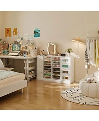 Homsee 19 Drawers Dressers, Nail Table, Makeup Table, Cosmetics Counter