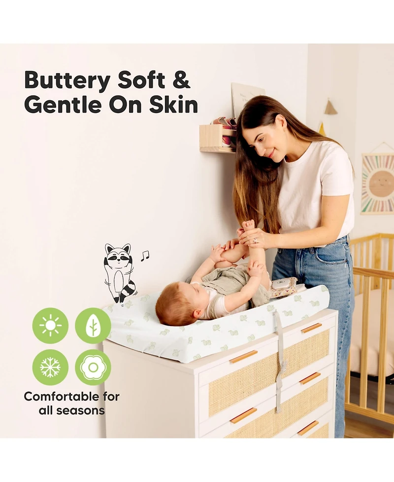 KeaBabies 2-Pack Isla Waterproof Changing Pad Covers for Boy, Girl, 32x16 Soft Nursery Baby Table Cover Sheets