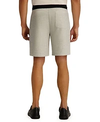 Karl Lagerfeld Paris Men's Striped Waffle Drawstring Short with Leather Logo Patch