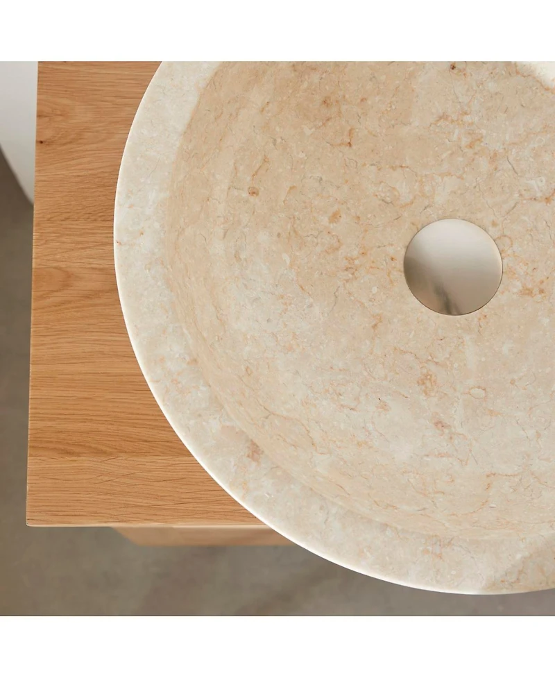 Tikamoon Calypso Cream white marble washbasin