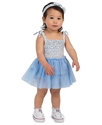Rare Editions Baby Girls' Sleeveless Tulle Dress with Headband