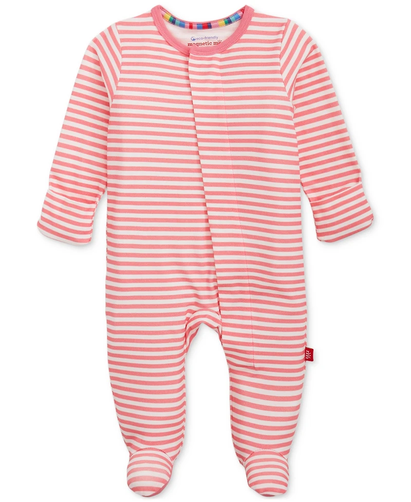 Magnetic Me Baby Girls' Long-Sleeve Striped-Print Coverall, 2- Pack