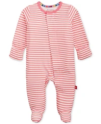 Magnetic Me Baby Girls' Long-Sleeve Striped-Print Coverall, 2- Pack
