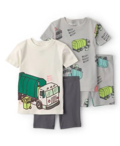 Carters Boys Baby Toddler Short Sleeve T Shirt Snug Fit Shorts 4 Piece Pajama Set