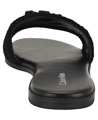 Calvin Klein Women's Kamine Woven Logo Flat Slip-On Sandals