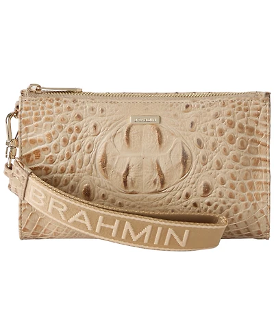 Brahmin Adia Croc-Embossed Zippered Wristlet