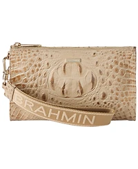 Brahmin Adia Croc-Embossed Zippered Wristlet