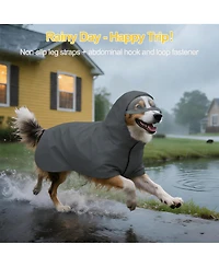 Aronkl Waterproof Windproof Dog Rain Jacket with Hood for Active Breeds - Breathable Mesh Lining