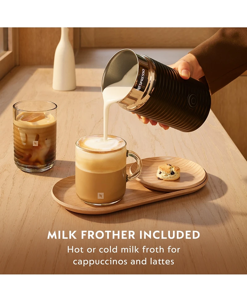 Nespresso Vertuo Plus Deluxe Coffee and Espresso Machine by Breville, Black with Aeroccino Milk Frother
