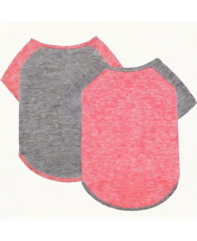 Aronkl 2-Pack Lightweight Athletic Dog T-Shirt with Reflective Label for Outdoor Use