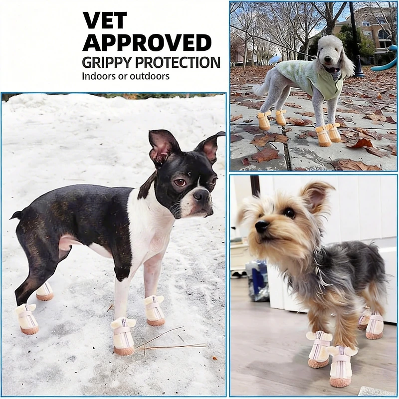 Aronkl Anti-Slip Breathable Dog Boots for Paws Protection with Reflective Straps