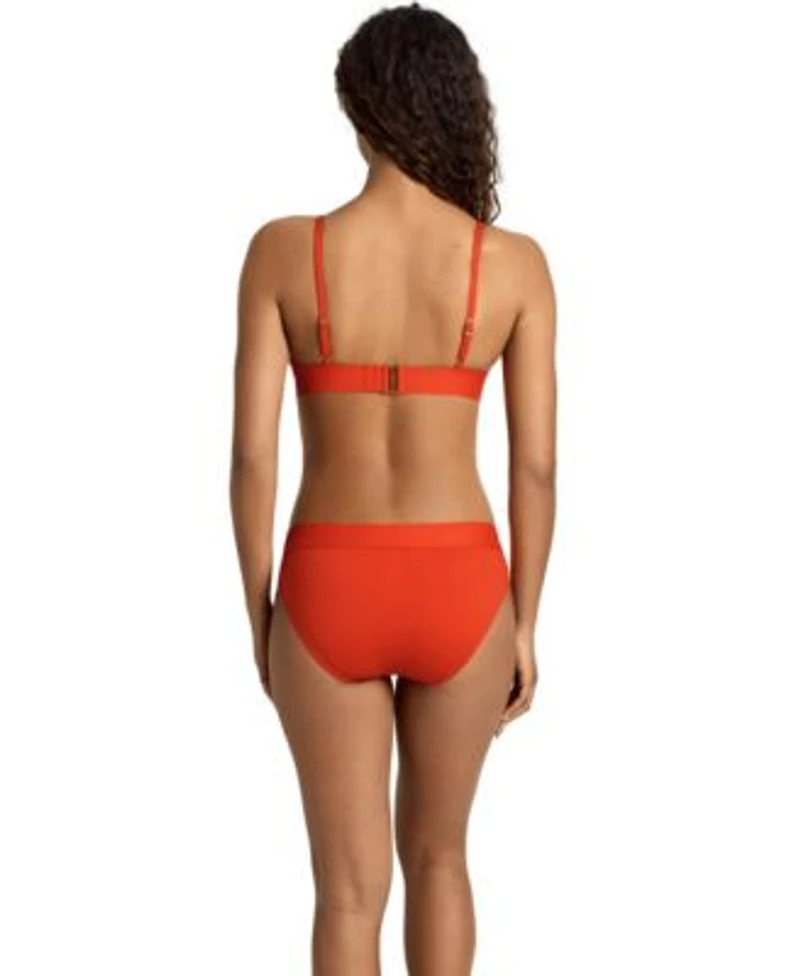 Lauren Ralph Lauren Womens Triangle V Neck Swim Top Classic Band Hipster Bikini Bottoms