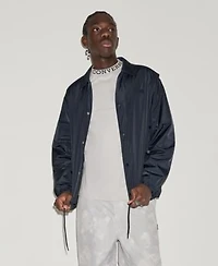 Converse Mens Classic Fit Snap Closure Jacket Mock Neck T Shirt Styled With The Box Pattern Wide Leg Cargo Pants
