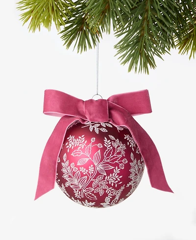 Holiday Lane Holiday Toile Red Floral Ball Ornament, Macy's Exclusive