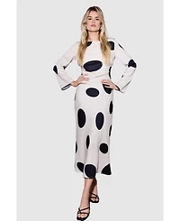 Warehouse Women's Polka Dot Scoop Back Maxi Dress