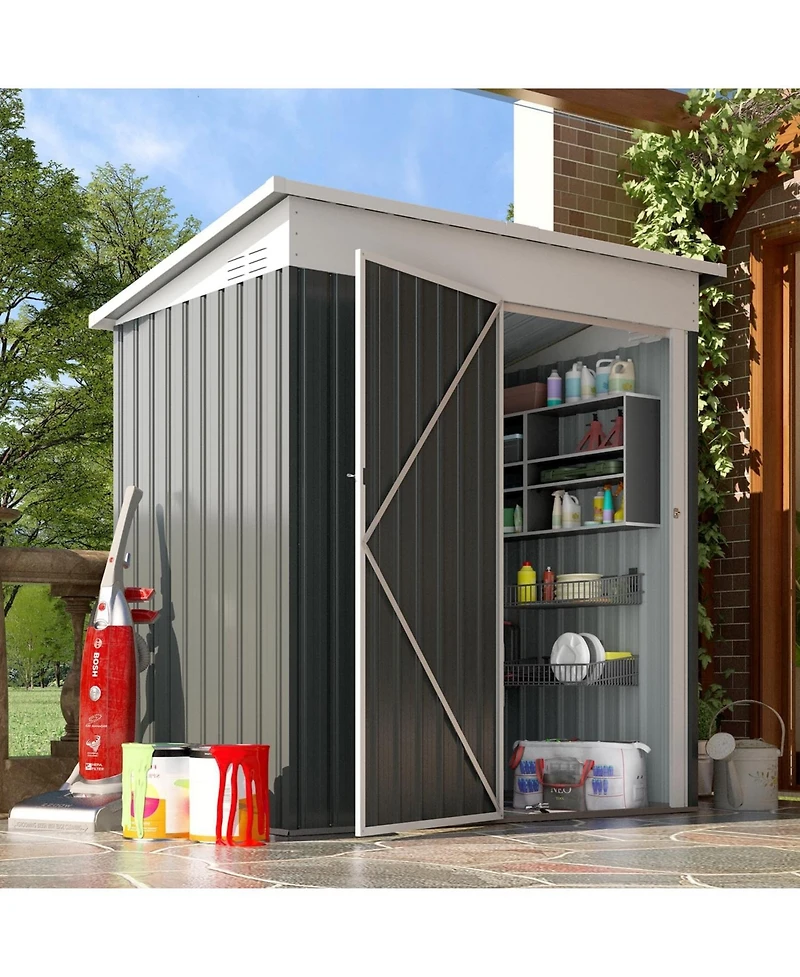 Aecojoy Outdoor Durable and Space-Saving Small Storage Shed