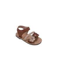 Bebe Little Girls Girl's Fashion Sandals – Dressy Shoes with Braided Strap and Flower Applique