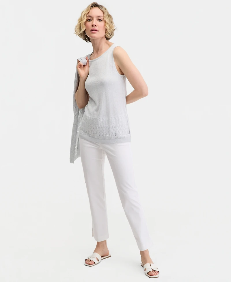 Jm Collection Women's Metallic Pointelle Sweater Tank Top, Macy's Exclusive