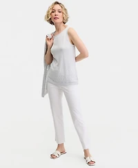 Jm Collection Women's Metallic Pointelle Sweater Tank Top, Macy's Exclusive