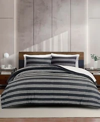 Kenneth Cole New York Banded Stripe Textured Microfiber Comforter Set