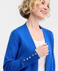 Jm Collection Women's Button-Sleeve Flyaway Cardigan Sweater